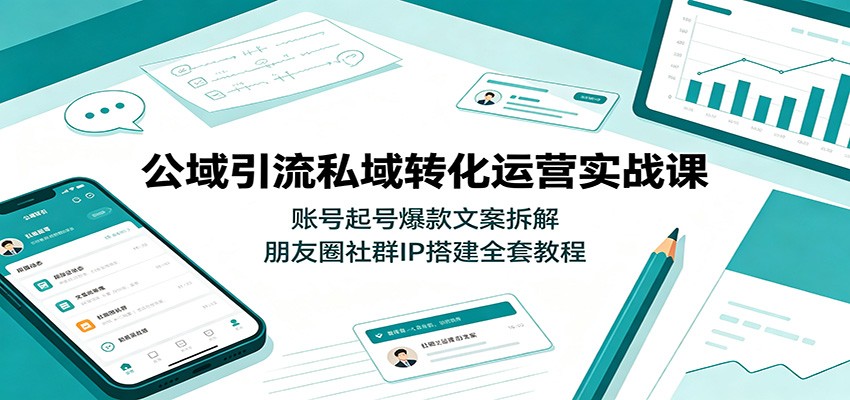 公域引流私域转化运营实战课:账号起号爆款文案拆解,朋友圈社群IP搭建全套教程-易工具
