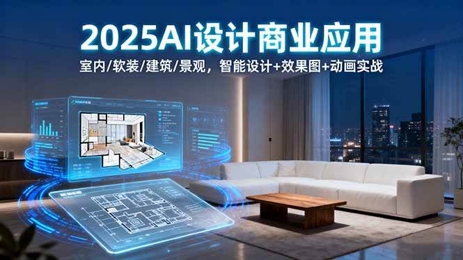 图片[1]-（16052期）2025AI设计商业应用：室内/软装/建筑/景观，智能设计+效果图+动画实战-易工具