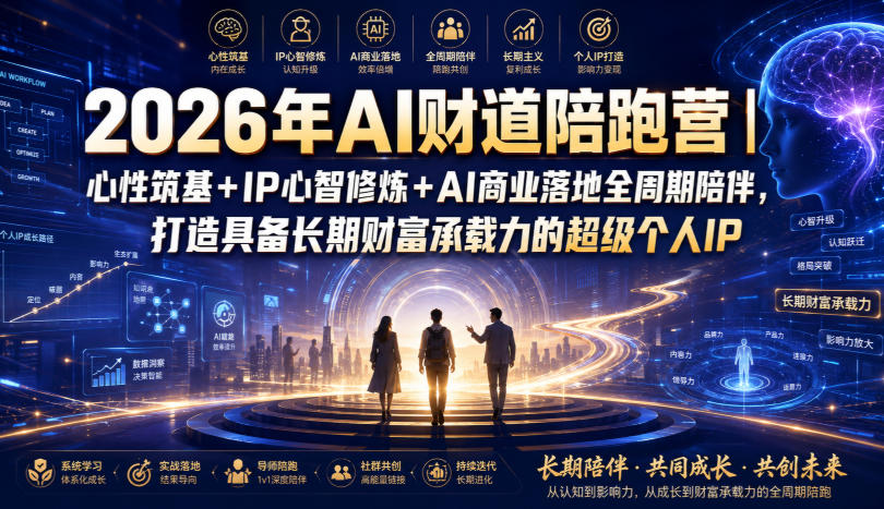 2026年AI财道陪跑营|心性筑基+IP心智修炼+AI商业落地全周期陪伴,打造具备长期财富承载力的超级个人IP-易工具