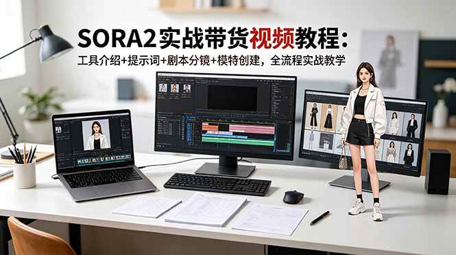 (18718期)SORA2实战带货视频教程:工具介绍+提示词+剧本分镜+模特创建,全流程实战教学-易工具