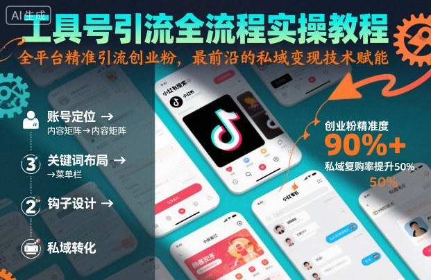工具号引流全流程保姆级实操教程，全平台精准引流创业粉，最前沿的私域变现技术赋能-易工具