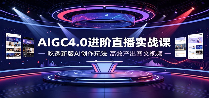 AIGC4.0进阶直播实战课:吃透新版AI创作玩法,高效产出图文视频 AIGC4.0进阶直播实战课:吃透新版AI创作玩法,高效产出图文视频