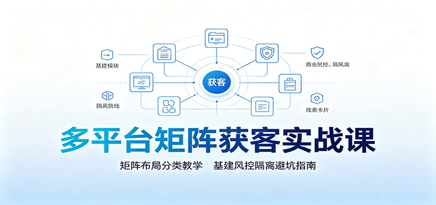 多平台矩阵获客实战课:矩阵布局分类教学,基建风控隔离避坑指南-易工具