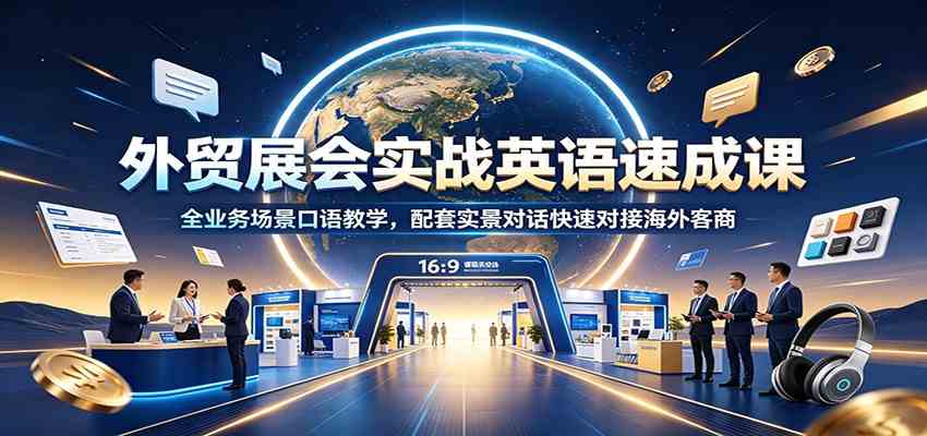 外贸展会实战英语速成课:全业务场景口语教学,配套实景对话快速对接海外客商-易工具