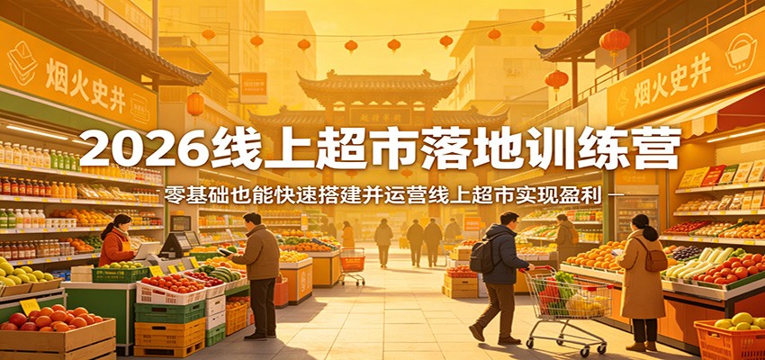 2026线上超市落地训练营，零基础也能快速搭建并运营线上超市实现盈利-易工具