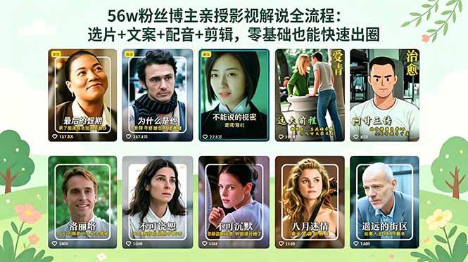 (18579期)56万粉丝博主亲授影视解说全流程:选片+文案+配音+剪辑,零基础也能快速出圈-易工具
