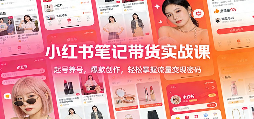 小红书笔记带货实战课：起号养号，爆款创作，轻松掌握流量变现密码-易工具