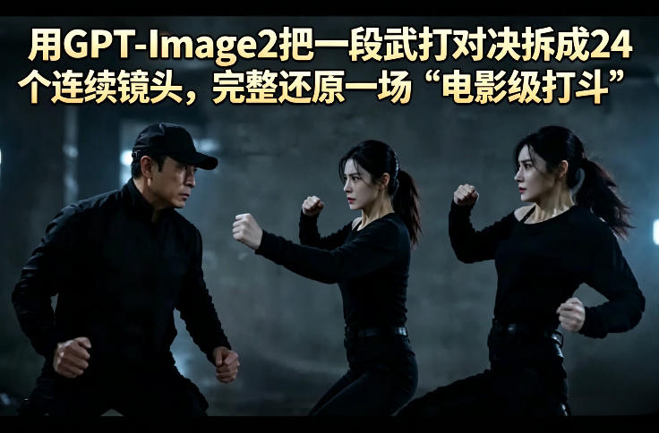 用GPT-Image2把一段武打对决拆成24个连续镜头，完整还原一场“电影级打斗”-易工具