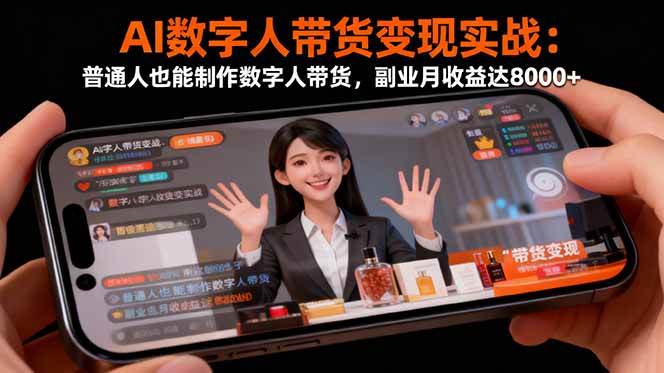 图片[1]-（16377期）AI数字人带货变现实战：普通人也能制作数字人带货，副业月收益达8000+-易工具