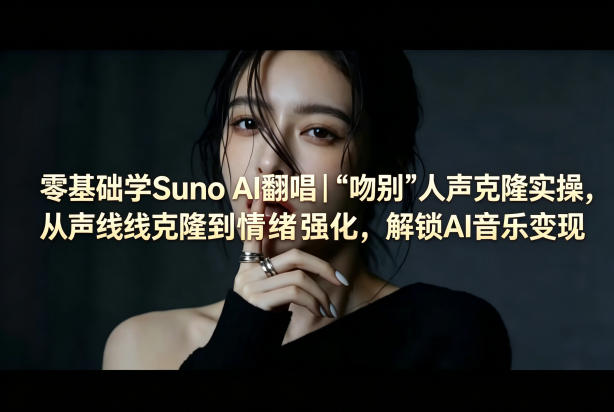 零基础学Suno AI翻唱｜《吻别》人声克隆实操，从声线克隆到情绪强化，解锁AI音乐变现-易工具