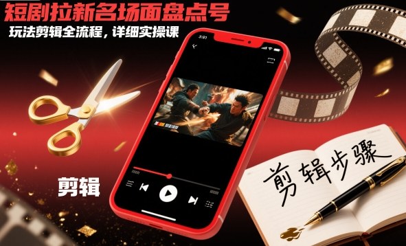 短剧拉新名场面盘点号玩法剪辑全流程,详细实操课 短剧拉新名场面盘点号玩法剪辑全流程,详细实操课