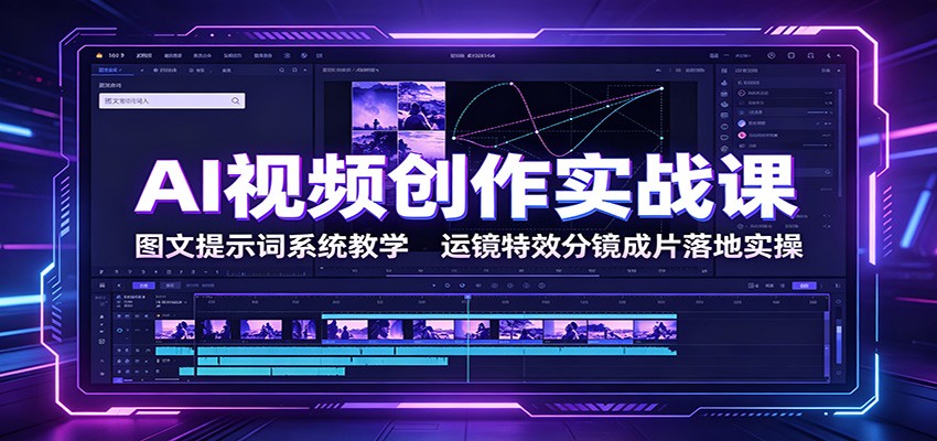 AI视频创作实战课：图文提示词系统教学，运镜特效分镜成片落地实操-易工具