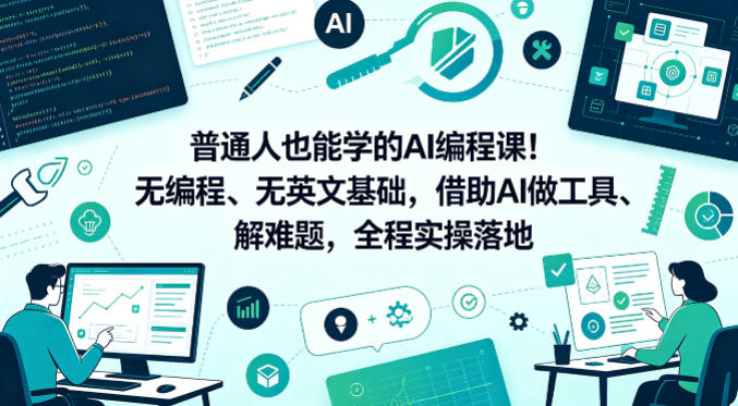 普通人也能学的AI编程课!无编程、无英文基础,借助AI做工具、解难题,全程实操落地(更新6月)-易工具