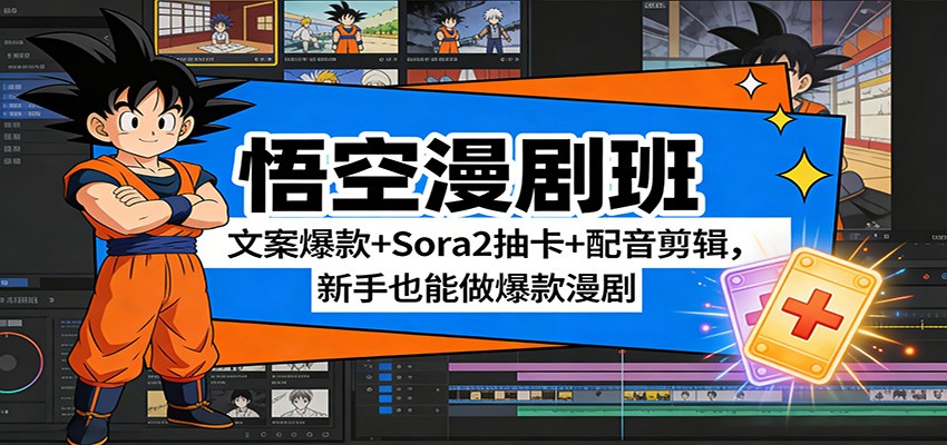 悟空漫剧班:文案爆款+Sora2抽卡+配音剪辑,新手也能做爆款漫剧-易工具