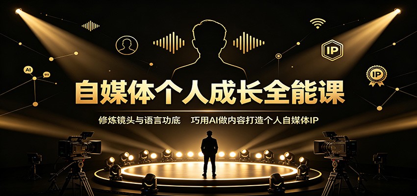 自媒体个人成长全能课：修炼镜头与语言功底，巧用AI做内容打造个人自媒体IP-易工具