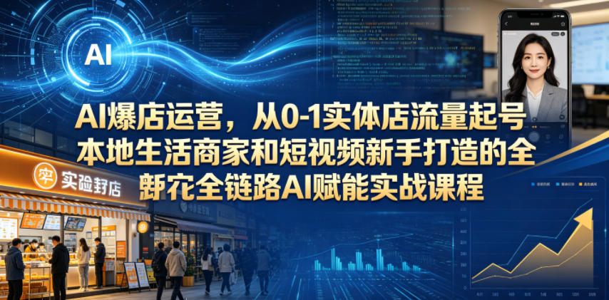 AI爆店运营,从0-1实体店流量起号,本地生活商家和短视频新手打造的全链路AI赋能实战课程 AI爆店运营,从0-1实体店流量起号,本地生活商家和短视频新手打造的全链路AI赋能实战课程