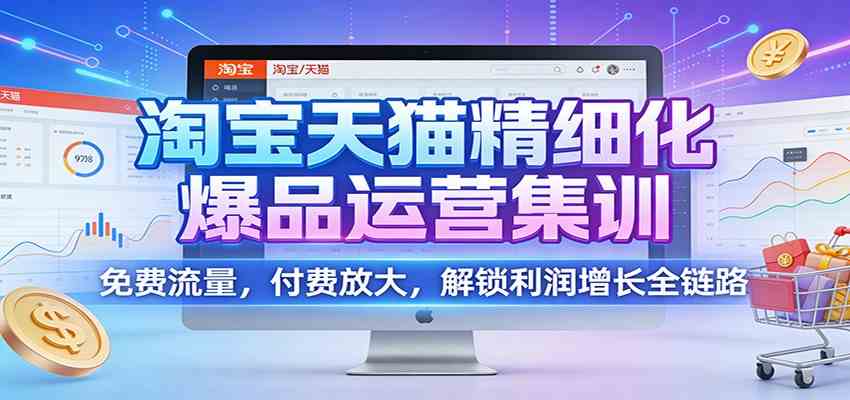 淘宝天猫精细化爆品运营集训:免费流量,付费放大,解锁利润增长全链路-易工具