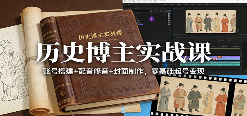 历史博主实战课：账号搭建+配音修音+封面制作，零基础起号变现-易工具