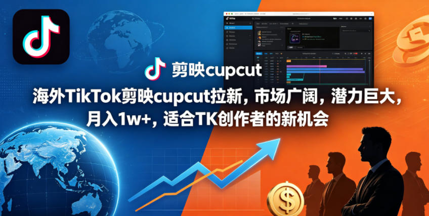 海外TikTok剪映cupcut拉新,市场广阔,潜力巨大,月入1w+,适合TK创作者的新机会-易工具