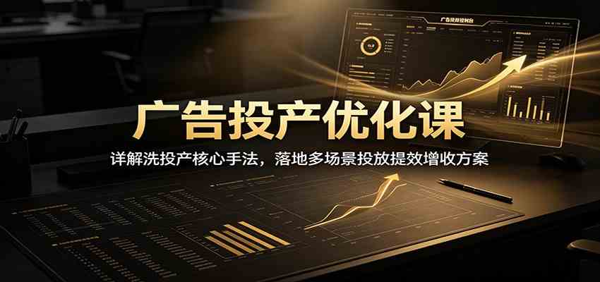 广告投产优化课：详解洗投产核心手法，落地多场景投放提效增收方案-易工具