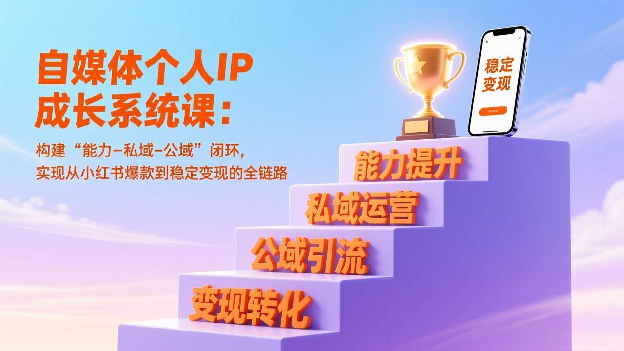 (17192期)自媒体个人IP成长系统课:构建“能力-私域-公域”闭环,实现从小红书爆款到稳定变现的全链路-易工具