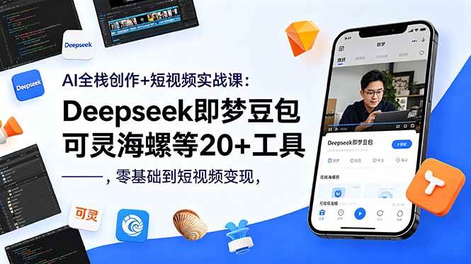(18677期)AI全栈创作+短视频实战课:Deepseek即梦豆包可灵海螺等20+工具,零基础到短视频变现-易工具