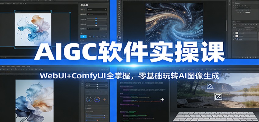 AIGC软件实操课:WebUI+ComfyUI全掌握,零基础玩转AI图像生成 AIGC软件实操课:WebUI+ComfyUI全掌握,零基础玩转AI图像生成