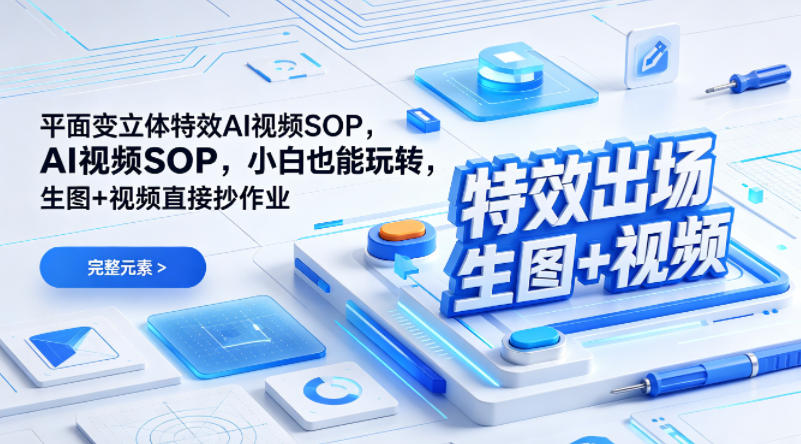 （特效出场）平面变立体特效AI视频SOP，小白也能玩转，生图+视频直接抄作业-易工具