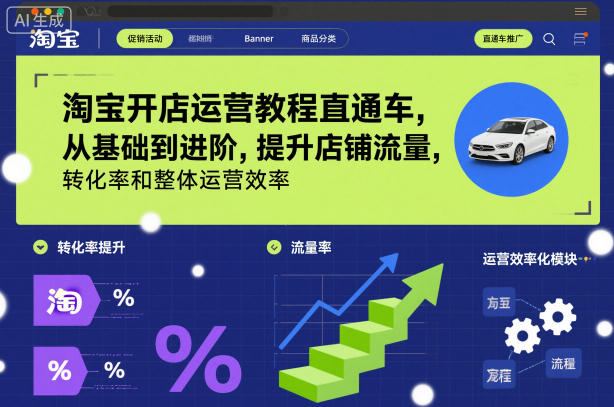淘宝开店运营教程直通车，从基础到进阶，提升店铺流量，转化率和整体运营效率（更新11月）-易工具