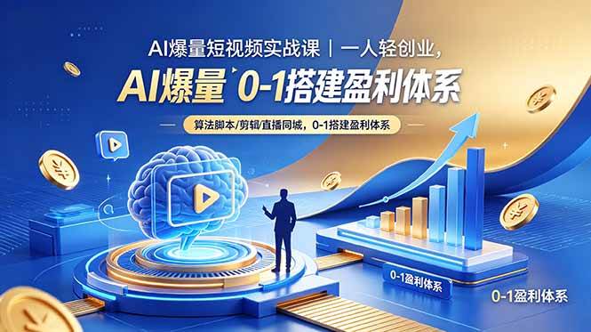 (18652期)AI爆量短视频实战课|一人轻创业,算法脚本剪辑直播同城,0-1搭建盈利体系-易工具