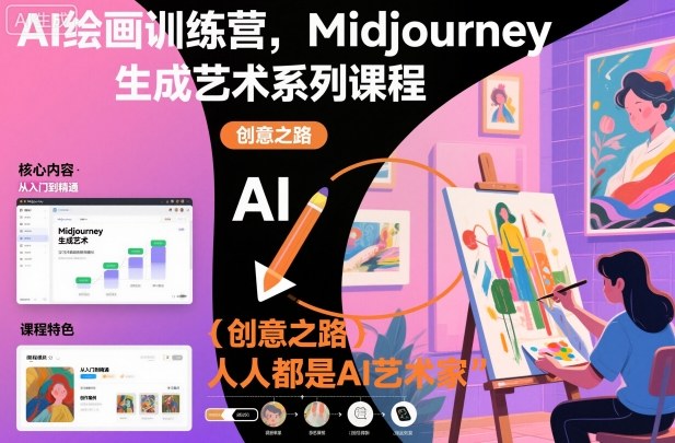 AI绘画训练营,Midjourney生成艺术系列课程,人人都是AI艺术家 AI绘画训练营,Midjourney生成艺术系列课程,人人都是AI艺术家