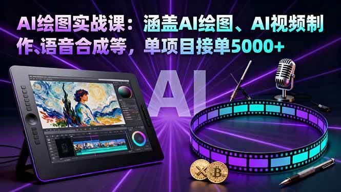 图片[1]-（16304期）AI绘图实战课：涵盖AI绘图、AI视频制作、语音合成等，单项目接单5000+-易工具