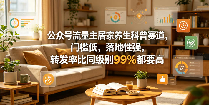 公众号流量主居家养生科普赛道，门槛低，落地性强，转发率比同级别99％都要高-易工具