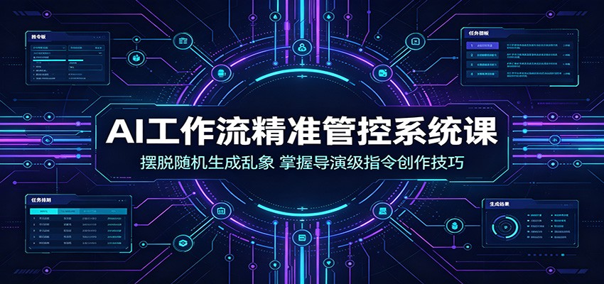 AI工作流精准管控系统课:摆脱随机生成乱象,掌握导演级指令创作技巧 AI工作流精准管控系统课:摆脱随机生成乱象,掌握导演级指令创作技巧