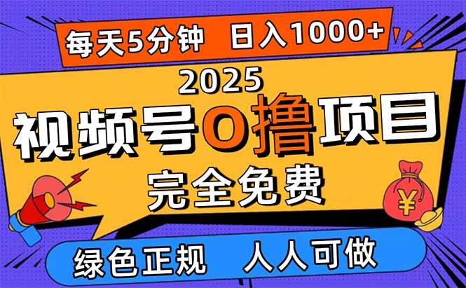 图片[1]-（16388期）2025视频号0撸项目，5分钟一个号，日入1000+，人人可做-易工具