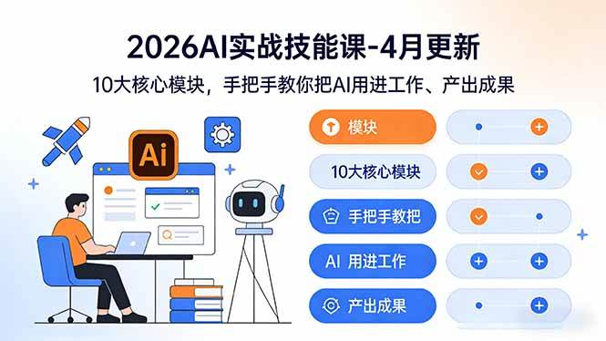 （17941期）2026AI实战技能课-4月更新：10大核心模块，手把手教你把AI用进工作、产出成果-易工具
