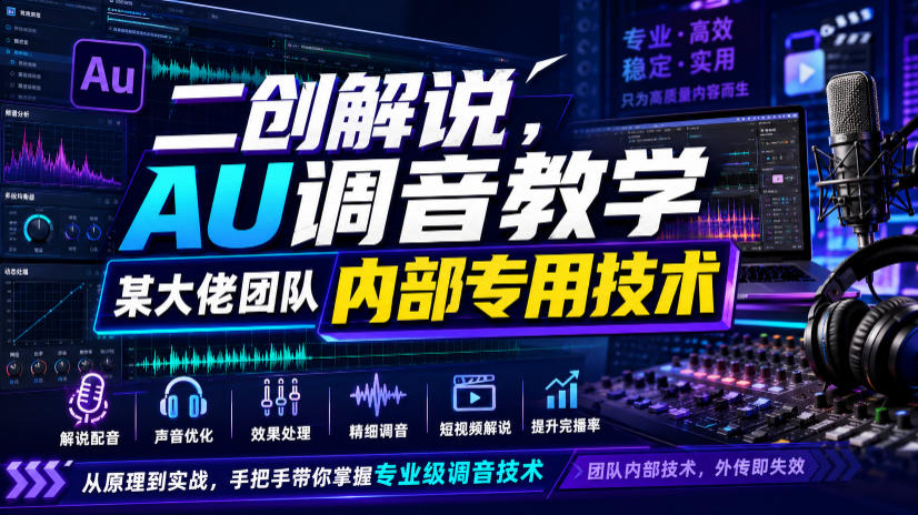 二创解说AU调音教学,某大佬团队内部专用技术 二创解说AU调音教学,某大佬团队内部专用技术