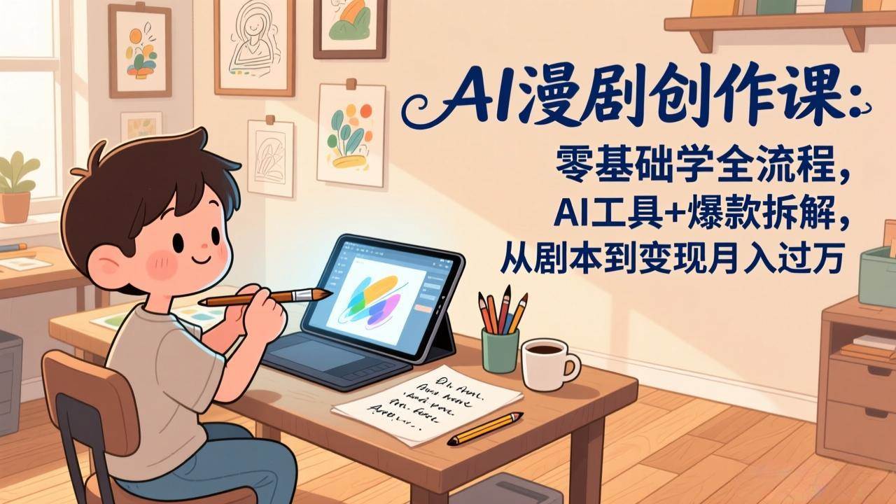 （17519期）AI漫剧创作课：零基础学全流程，AI工具+爆款拆解，从剧本到变现月入过万-易工具