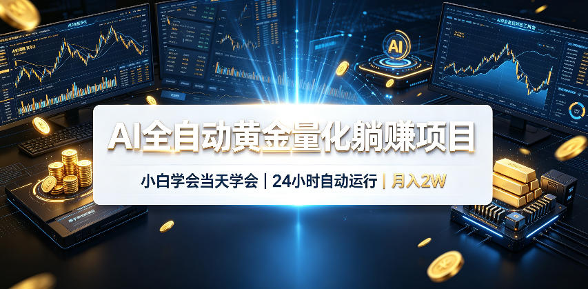 AI全自动黄金量化躺賺项目，24小时自动运行，月入2W！-易工具