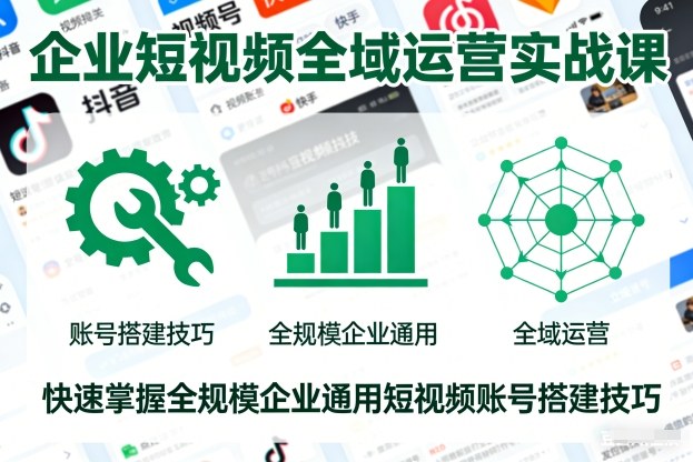 企业短视频全域运营实战课，快速掌握全规模企业通用短视频账号搭建技巧-易工具