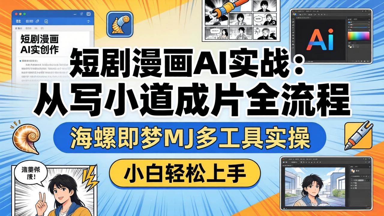 （17945期）短剧漫画AI实战：从写小说到成片全流程，海螺即梦MJ多工具实操，小白轻松上手-易工具