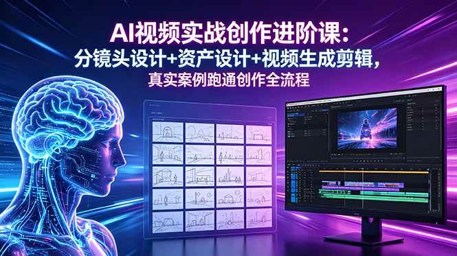 (18596期)AI视频实战创作进阶课:分镜头设计+资产设计+视频生成剪辑,真实案例跑通创作全流程-易工具