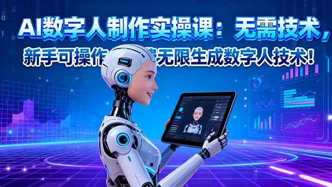 图片[1]-（16376期）AI数字人制作实操课：无需技术，新手可操作，免费无限生成数字人技术！-易工具