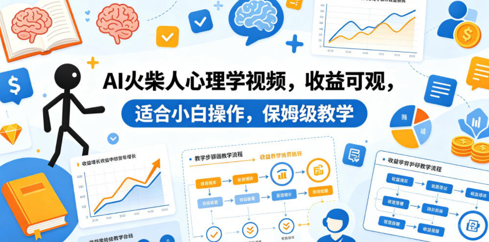 AI火柴人心理学视频,收益可观,适合小白操作,保姆级教学 AI火柴人心理学视频,收益可观,适合小白操作,保姆级教学