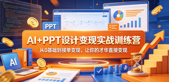 AI+PPT设计变现实战训练营,从0基础到接单变现,让你的才华直接变现-易工具