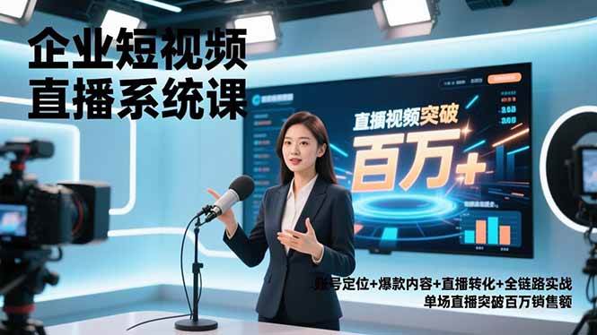 (16878期)企业短视频直播系统课,账号定位+爆款内容+直播转化+全链路实战,单场直播突破百万销售额-易工具