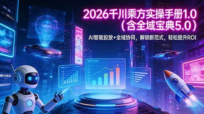 （17625期）2026 千川乘方实操手册 1.0（含全域宝典 5.0）AI 智能投放+全域协同，解锁新范式，轻松提升ROI