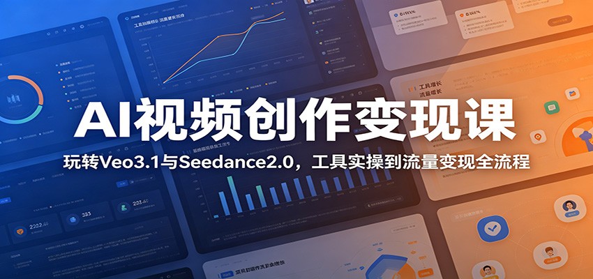 AI视频创作变现课：玩转Veo3.1与Seedance2.0，工具实操到流量变现全流程-易工具