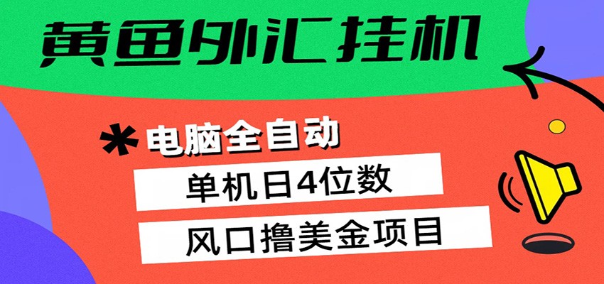 黄鱼外汇挂机：全自动赚美金、自动交易、风口项目-易工具