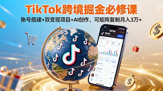 图片[1]-（16003期）TikTo跨境掘金必修课，账号搭建+双变现项目+AI创作，可矩阵复制月入3万+-易工具